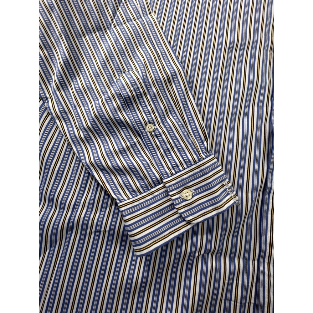 Ralph Lauren Custom Fit Blue Yellow Striped Long Sleeve XXL Preppy Classic - Picture 4 of 12